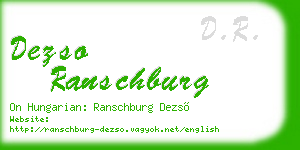 dezso ranschburg business card